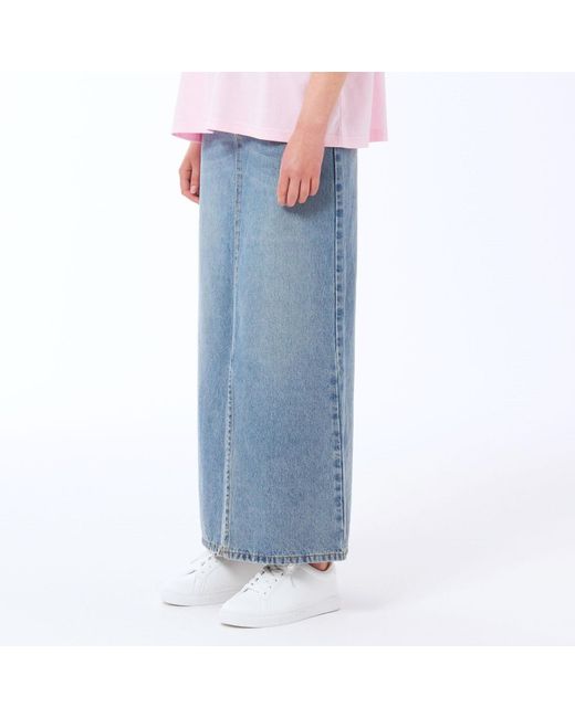 Sour Figs Blue Split Maxi Denim Skirt