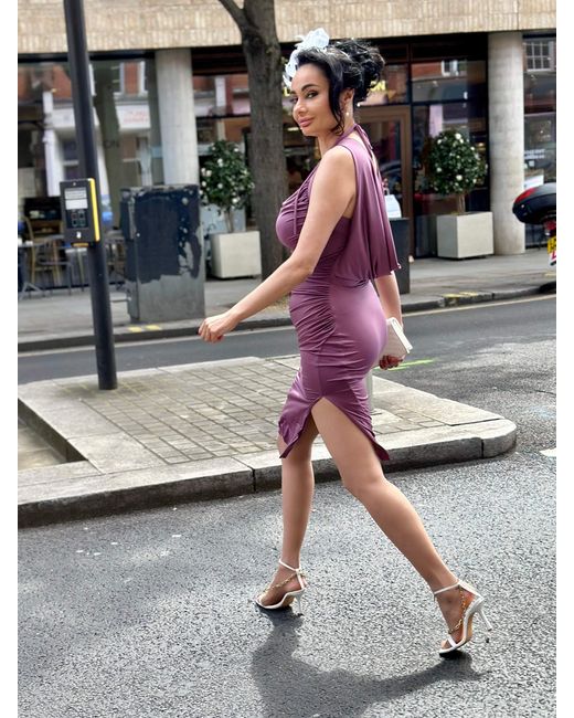 Monice London Purple Aniya- Backless & Bra Friendly Midi Dress