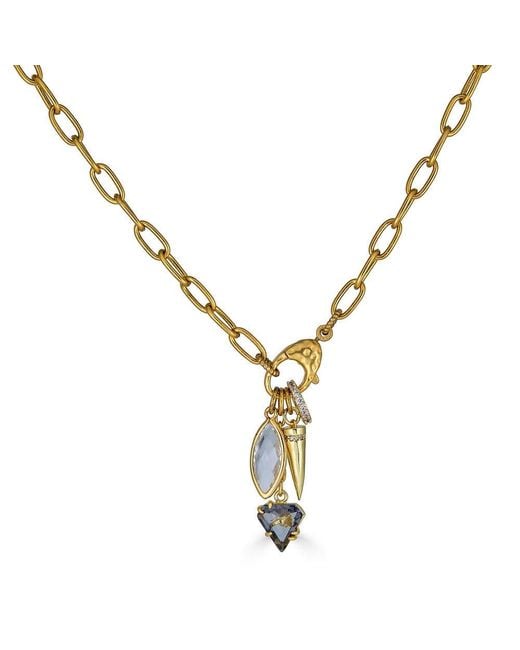 Loni Paul Jewelry Metallic Marquise & Spike Drop Necklace