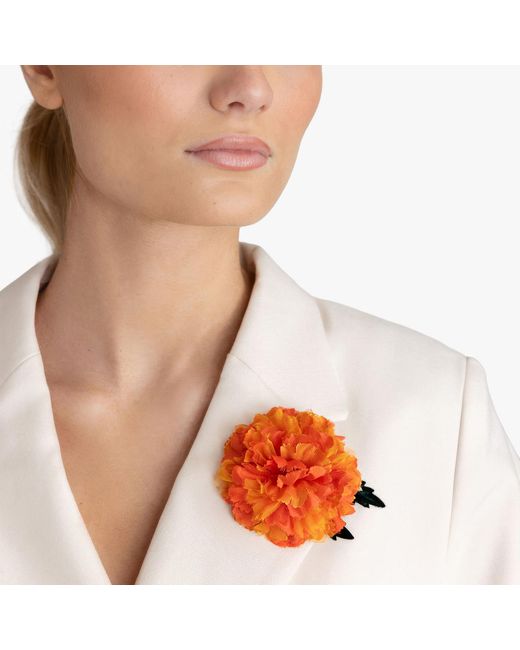Helena Simon Red The Marigold Floral Brooch