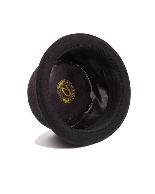 Dasmarca Hats Black Tony Slate Dark Felt Skimpy Brim Short Brim Rude Boy Mod Style Porkpie Hat for men