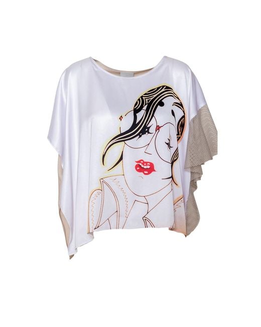 ARTISTA White Dori Printed Top