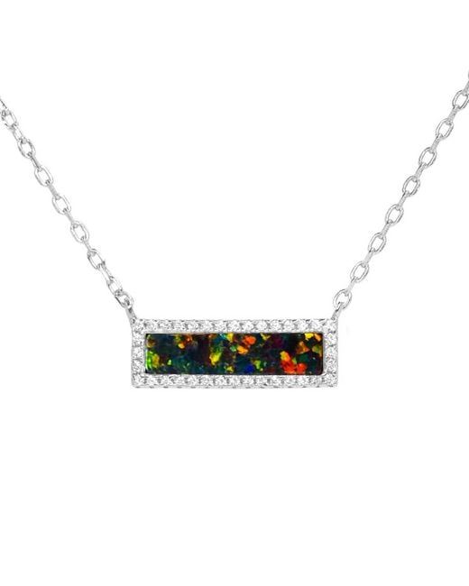 KAMARIA Multicolor Reflection Opal Bar Necklace