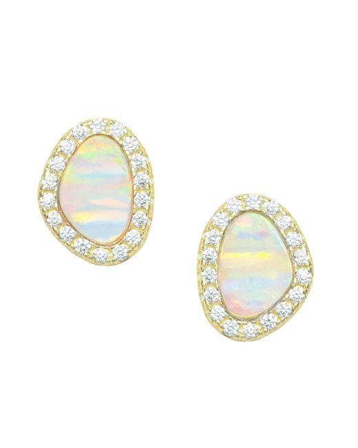 KAMARIA Blue Opal Pebble Stud Earrings