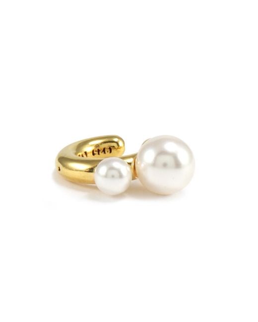 Hye Jane Jewelry Metallic Pearl Duo Ear Cuff