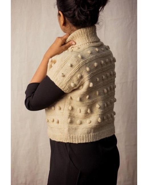 Charkha & Loom Natural Spotted Forktail Crop Top