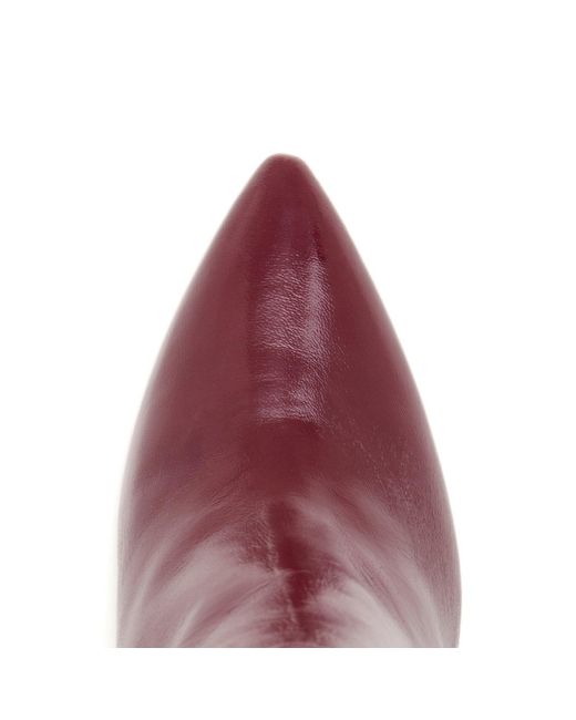 Beautiisoles by Robyn Shreiber Made in Italy Purple Tessa Burgundy Shiny Patent Leather Work Or Day Platfrom Chunky Heel Ankle Bootie