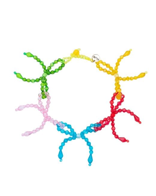 Tillie Beads Blue Colorful Playful Ribbon Bead Necklace