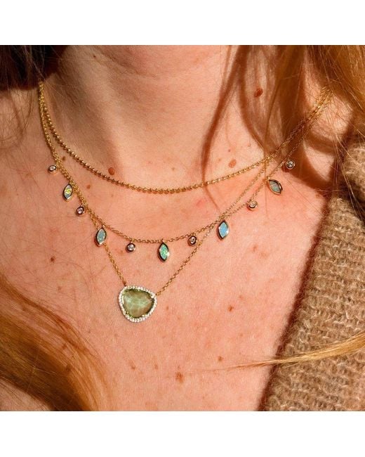 KAMARIA Blue Marina Lab Created Gemstone Necklace With Crystals