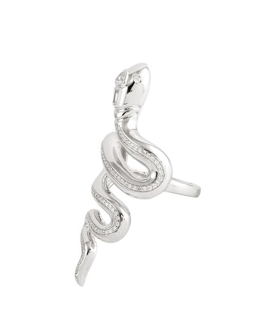 Artisan White Diamond Snake Wrap Ring