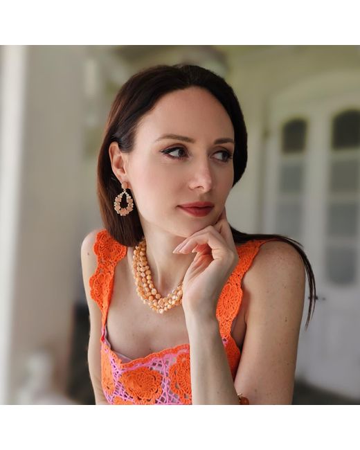 Farra Metallic Natural Shell Multi-Layers Necklace