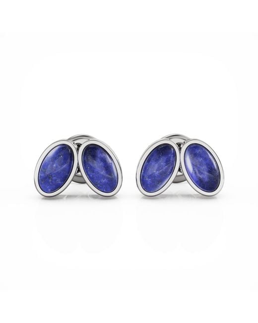 Linda Fiore Blue You & Me Baby Sterling Earrings With Lapis Lazuli