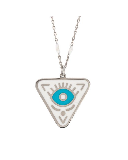 Ebru Jewelry Blue Calming Evil Eye Sterling Silver Necklace