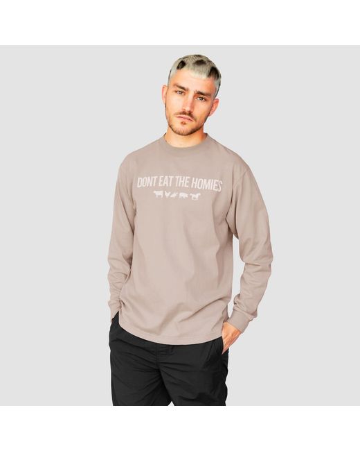Dont Eat the Homies Brown Neutrals Three D Long Sleeve for men