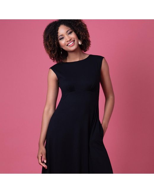 Alie Street London Black Luna Midi Dress With Pockets
