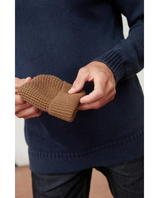 Paul James Knitwear Green Lightweight Cotton Docker Whitby Beanie for men
