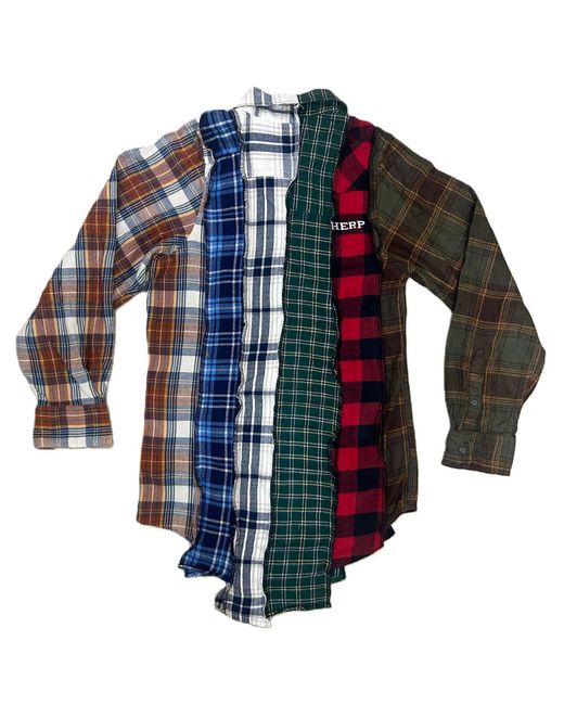 Zasta Studio Blue Deconstructed Flannel Shirt J for men