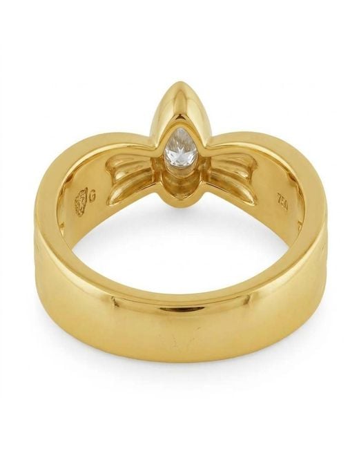 Artisan Metallic 14K Bezel Pear Diamond Ribbed Ring