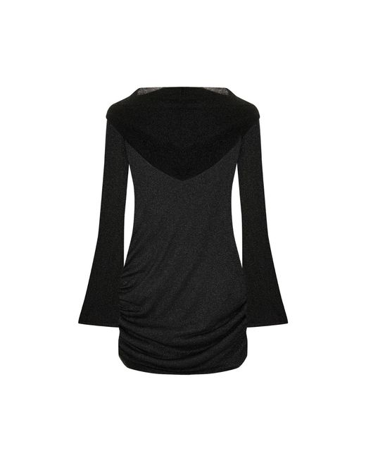 Pcfg Black The Solar Reflections Hooded Sheer Draped Beach Dress