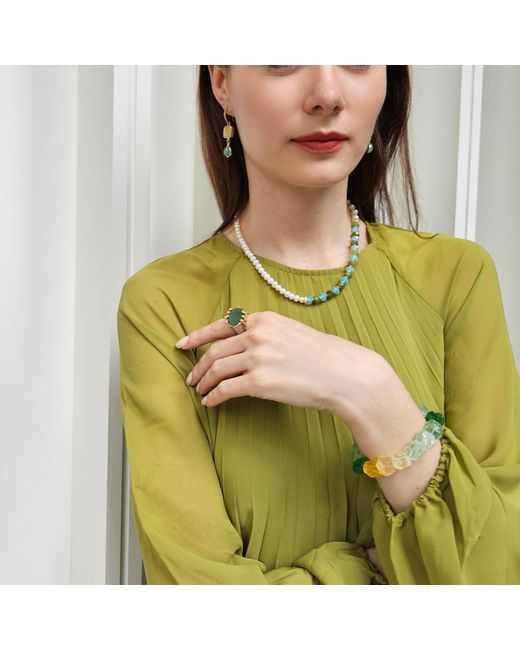 Farra Green Aventurine Stone Setting Ring