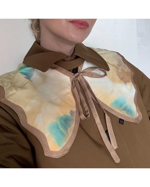 My Little Nature Multicolor Detachable Collar Cape Printed Statement Collar