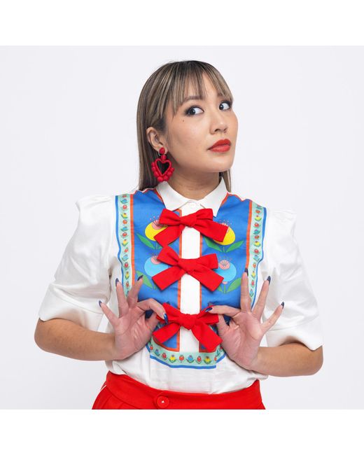Monika Branagan White Tuxe Deluxe Folk Shirt