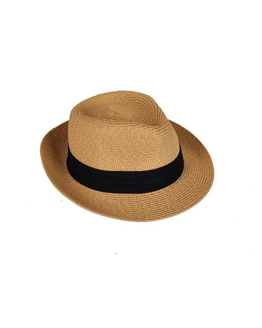 DAVID WEJ Black Hugo Trilby Straw Hat for men
