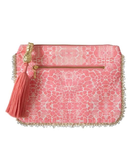 Sophia Alexia Pink Candy Pebbles Clutch Bag