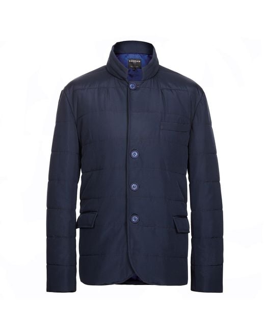 SEREN LONDON Blue Puffer Suit Jacket for men