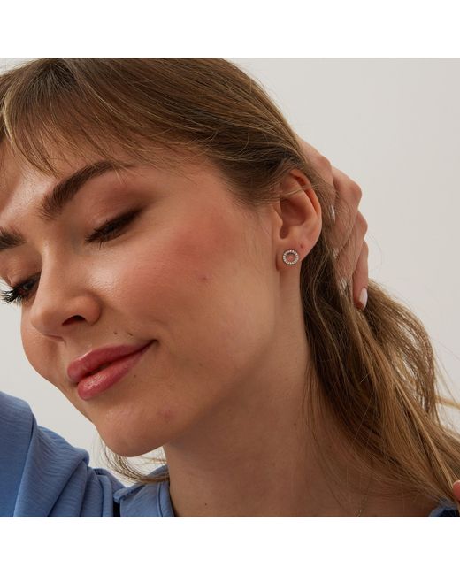 Spero London Metallic Circle Round One Drop One Stud Earring Sterling Set