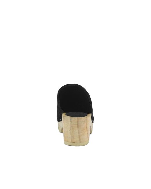 Rag & Co Black Darcie Suede Clogs