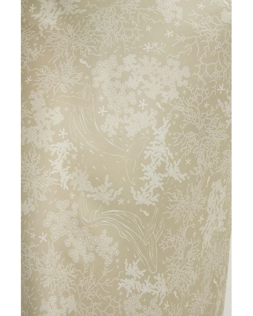 Lily Rou White Neutrals Coral Silk Midi Slip Dress