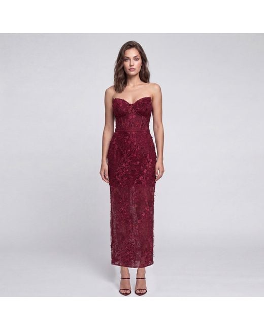Angelika Jozefczyk Red Catrice Lace Corset Top Burgundy