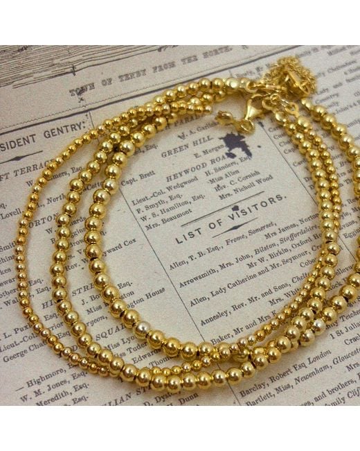 The Pheia Metallic Triple Layer Bead Anklet