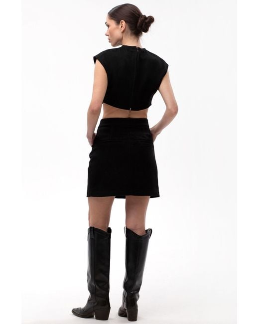 Maison Bogomil Black Mini Skirt Wool