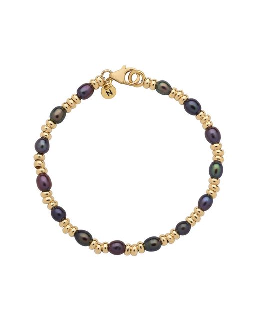 Nellou Jewellery Metallic Ellen Gem Peacock Pearl Bracelet Plated Sterling