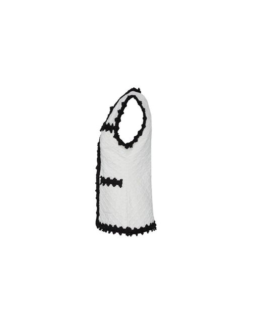 The Extreme Collection White Structured Knit Waistcoat Tristan