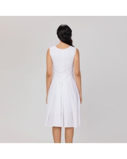 Smart and Joy White Lace Fit-And-Flare Short Dress