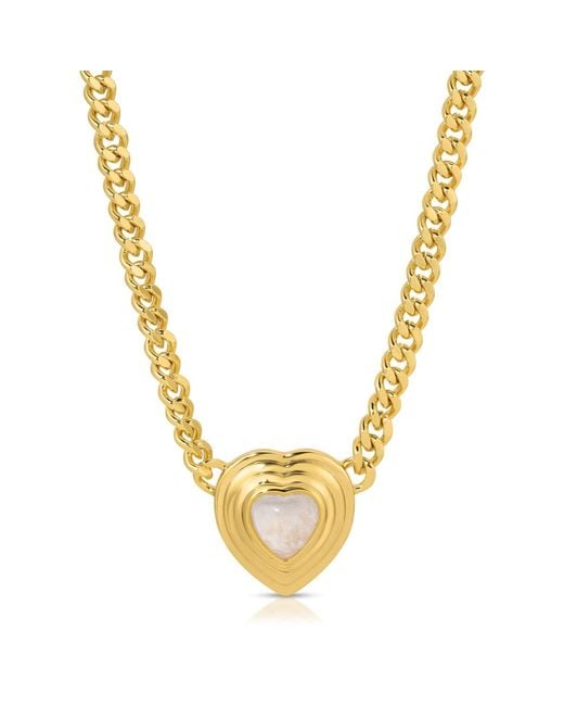 Glamrocks Jewelry Metallic Heart Of Stone Curb Link Necklace