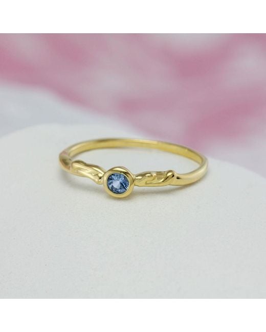 Isla Silver Metallic Sapphire Dainty Ring