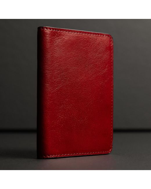 Time Resistance Red Small Leather Passport Holder For
