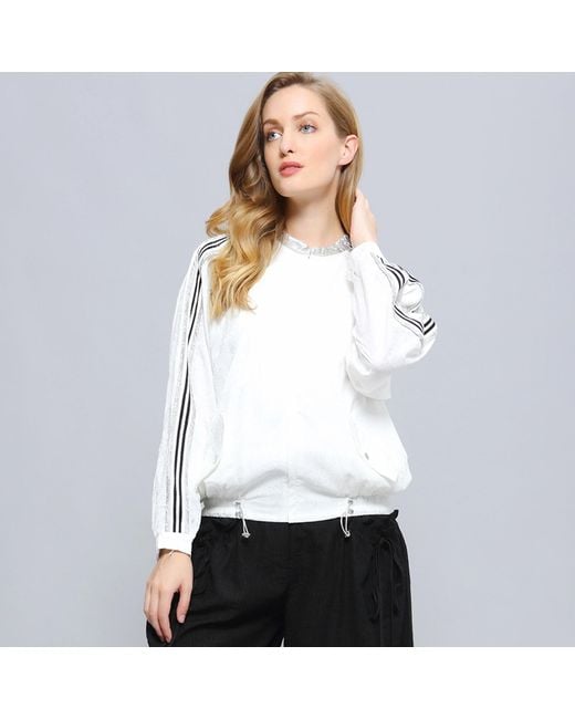 Smart and Joy Natural Light Embossed Bomber Jacket