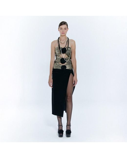 Nur Karaata Black Serbelloni Dress