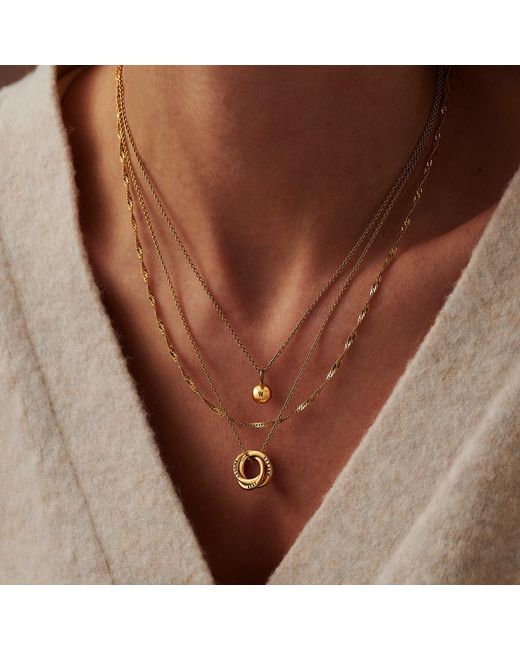 Posh Totty Designs Metallic 9Ct Molten Orb Initial Necklace