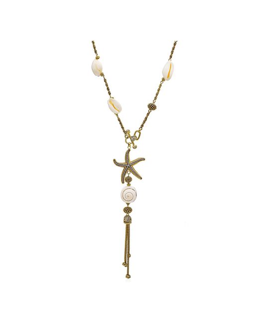 Bayemeyc Blue Playa Plated Charm Necklace