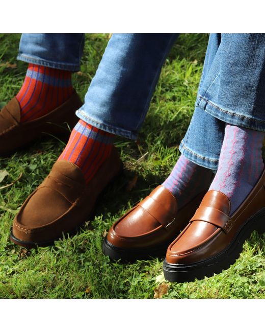 Peper Harow - Made in England Red Old School Socks – for men