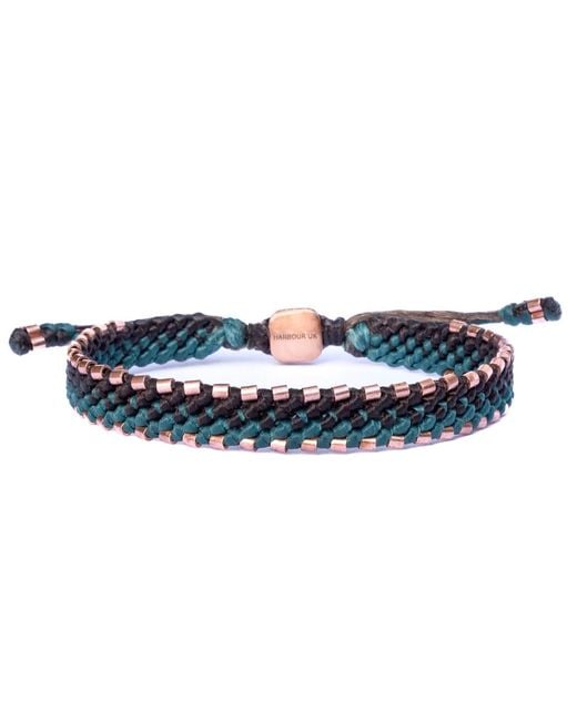 Harbour Uk Blue Solid Copper & Aqua- Rope Bracelet for men