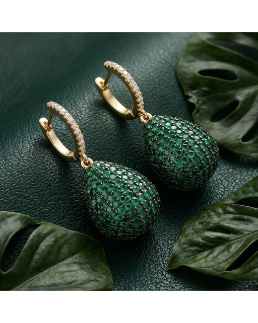 Latelita London Green Valerie Pear Drop Gemstone Earring Emerald