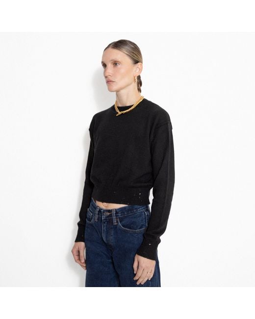 SVETA Milano Black Billie Cashmere Sweater With Embroidery