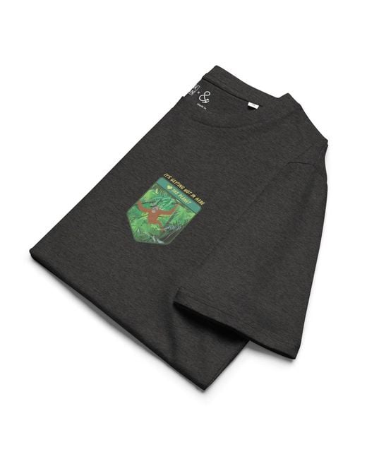 Anchor and Crew Black Heather Think Ocean Orangutan Love The Planet Organic Cotton T-Shirt
